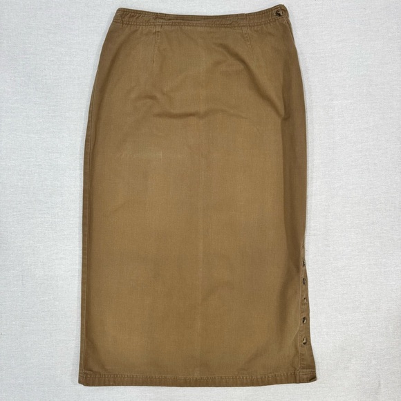 Ruff Hewn Tan Maxi Skirt with Button Detail Womens Size 14 - 100% Cotton - Picture 1 of 6